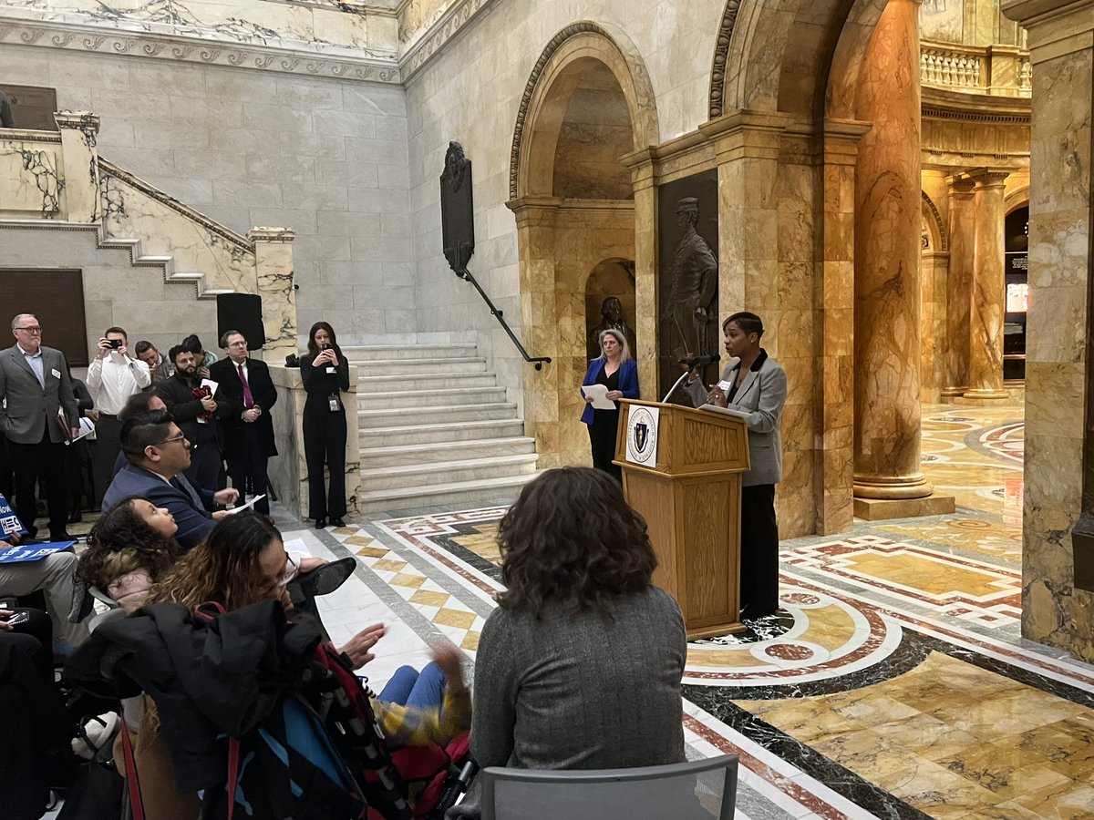 HCFA's tweet image. We are excited to join @MassAGO, @SalDiDomenico, @RepDaveRogers and our coalition partners at the State House today to talk about how #CoverAllKids will strengthen the Commonwealth’s commitment towards health care for ALL. #mapoli bit.ly/3pVtMvU