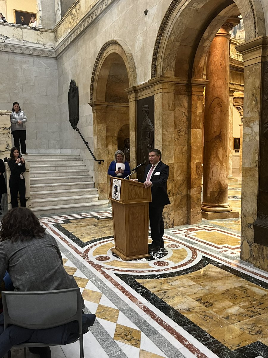 HCFA's tweet image. We are excited to join @MassAGO, @SalDiDomenico, @RepDaveRogers and our coalition partners at the State House today to talk about how #CoverAllKids will strengthen the Commonwealth’s commitment towards health care for ALL. #mapoli bit.ly/3pVtMvU