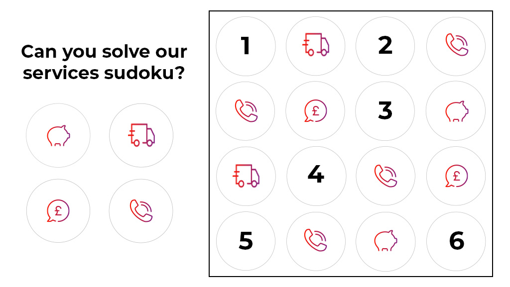 Can you guess where the missing services we offer should be in this #sudoku? Including our flexi-pay options, free delivery on 1000s products, price match promise and our range of contact options. Find out more about all these services and more online at hughes.co.uk