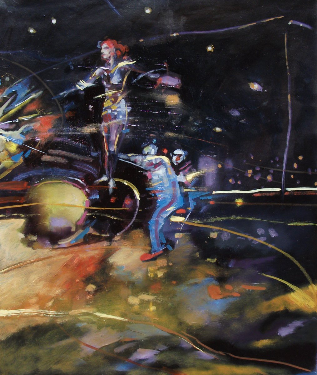 tp938 Circus Troupe acrylic and oil on paper 19x16 inches £200 unframed. If interested in purchasing please message me.