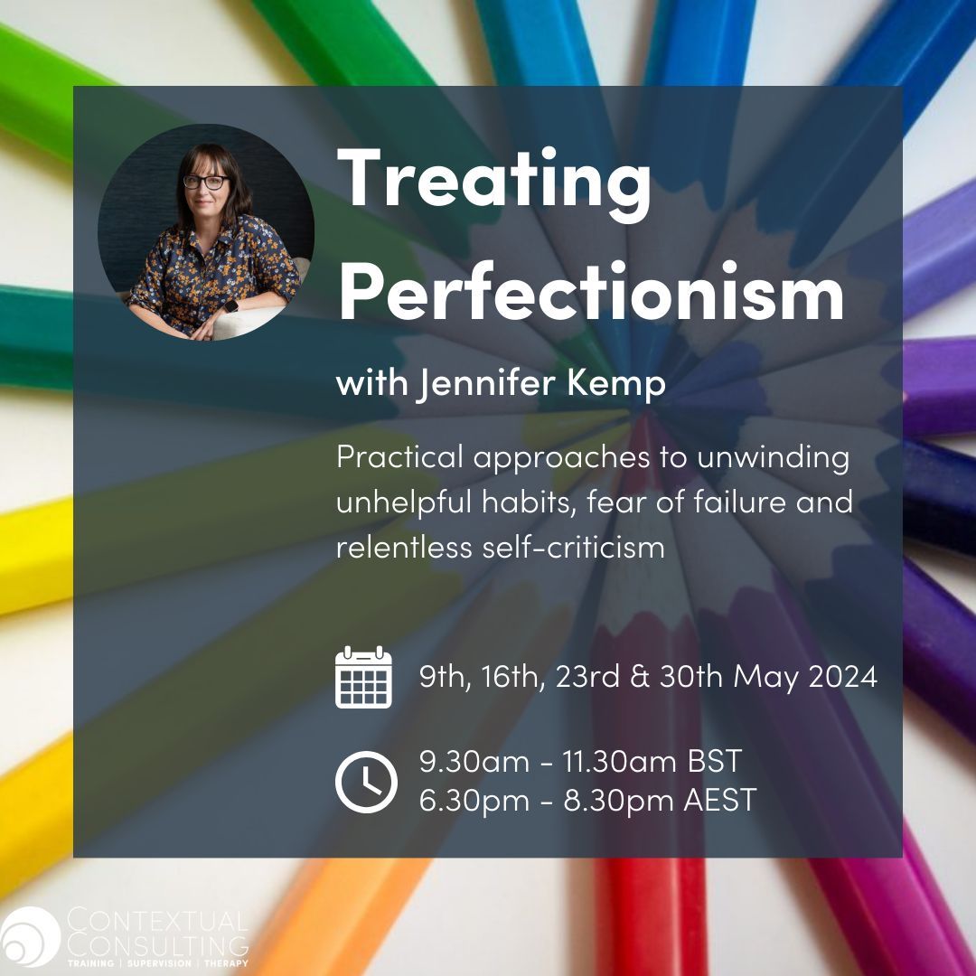contextconsult's tweet photo. Join Jennifer Kemp in this practical and interactive workshop explores addressing unhelpful perfectionism with ACT principles and self-compassion.
Sign up now! https://t.co/ytJRvi3ksp
#PerfectionismTreatment #ACTTherapy #TherapistDevelopment https://t.co/0M7e0sM8uZ