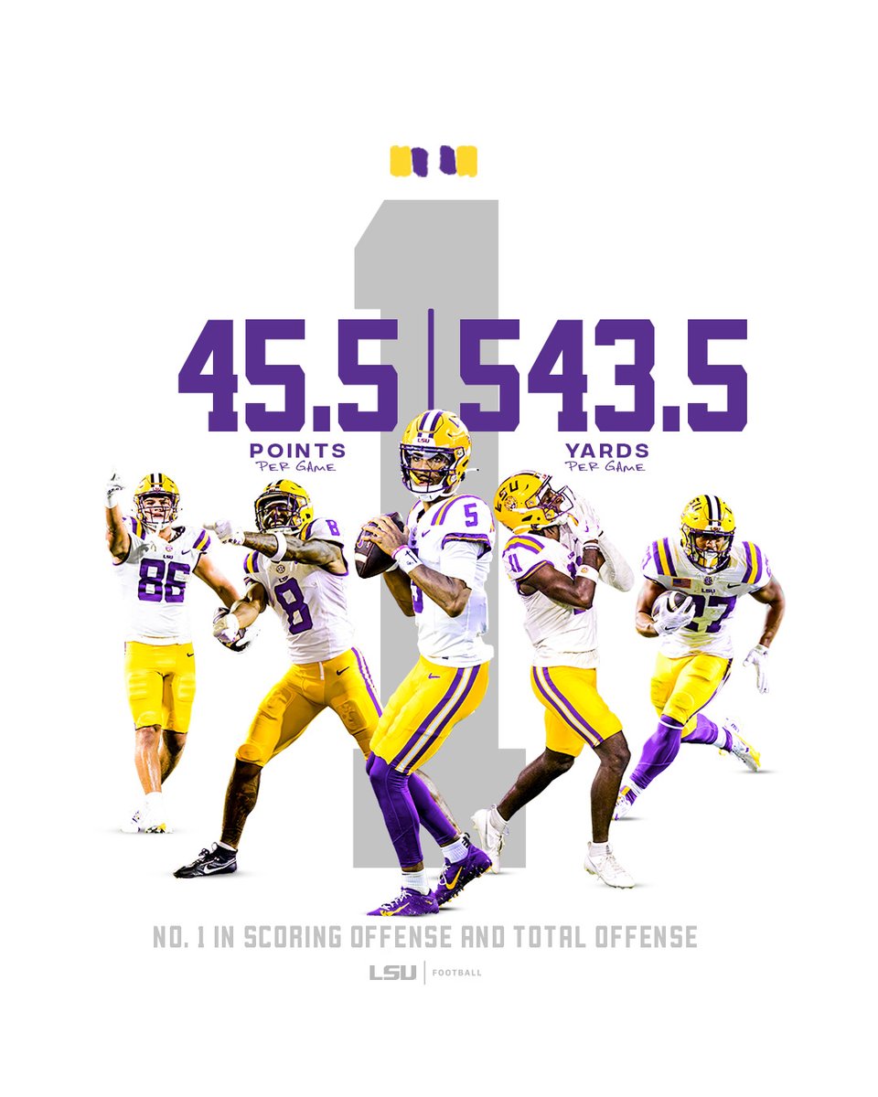 LSU finished No. 1 in the country in scoring offense and total offense for the second time in five years