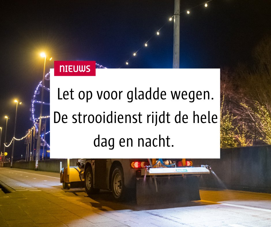 ❗️Opgelet: door regen en vrieskou zijn de wegen #glad. Alle #strooiwagens zijn de hele dag en nacht op pad. Bekijk de rode #strooiroutes hier 👉 bit.ly/3T05nRT