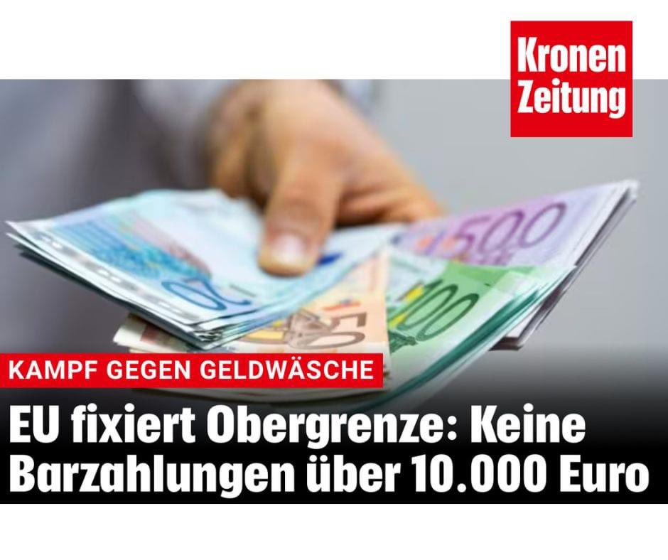 HAmesbauer's tweet image. Ein Anschlag auf den freien Bürger! Heute sind es 10.000 Euro – morgen kommt eine weitere Senkung der Obergrenze, bis Bargeld verboten wird. Nennt man Salamitaktik. Am Ende steht der gläserne Bürger, dem man bei mangelndem Wohlverhalten seine Finanzen auf Knopfdruck sperren kann.