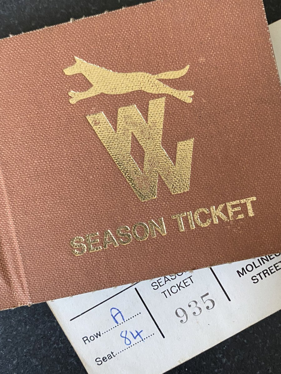 LeeMorris7's tweet photo. @DazHaleWM My dad first took me, we used to go in the Molineux Street Stand, unfortunately can’t remember first game but do remember getting my first season ticket for my birthday in 1977 right at the back. https://t.co/gewkdFc1K9