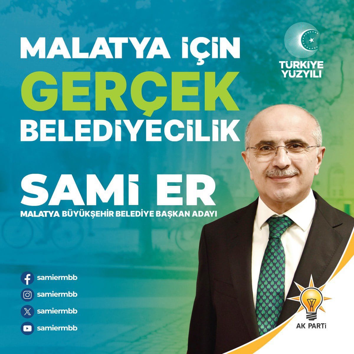Ak Parti Malatya Büyükşehir Belediye Başkanı adayı olan değerli ağabeyimiz  <a href="/samiermbb/">Sami Er</a> Başkanımıza başarılar diliyorum.  Allah utandırmasın🤲