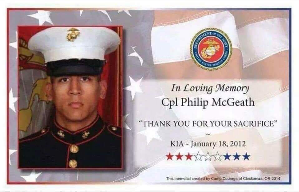 Our son, the first of 5 Marine sons. KIA in Kajaki Afghanistan. 1/6 Bravo
#NeverForgetTheFallen 
#MarineCplPhilipMcGeathKIA 
#Momof5Marines 
#momofagirlandsixboys 
#McGeathMarines 
#USMC