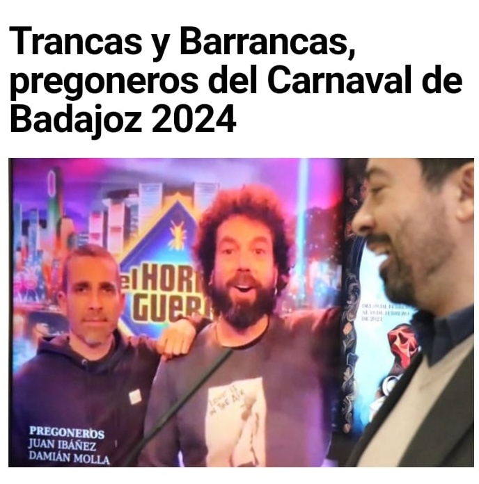 ¡La que van a liar estos dos! 👑🎭🎉🎊🪅🎀🧶🎶📢🛴🤸‍♀️🥨🤩 #TrancasyBarrancas planvex.es/web/2024/01/tr… @aytodebadajoz #CarnavalDeBadajoz #Extremadura