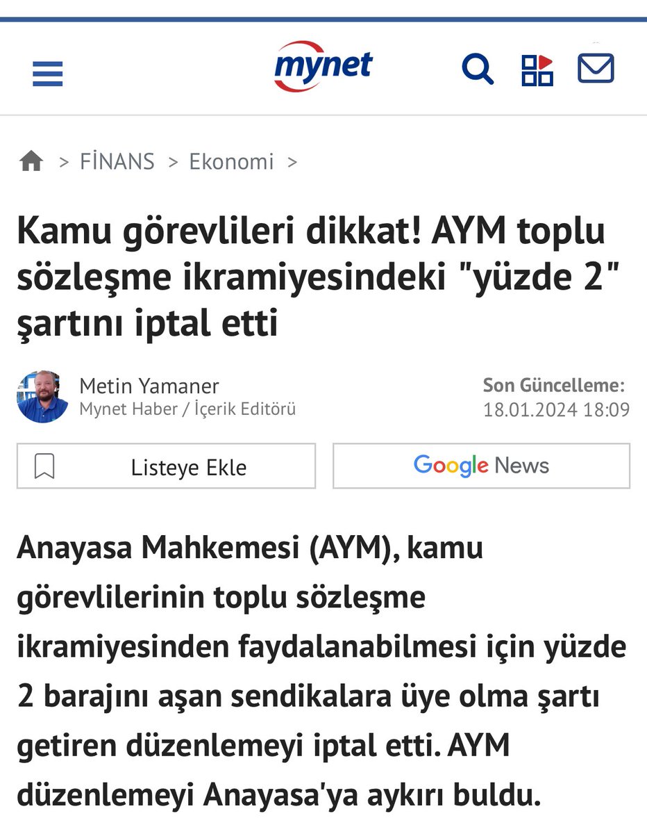 Tekelleşmeyi savunan kişiler bu haberden pek memnun olmayacak ama sendikal çeşitliliğin önündeki en büyük engel kalktı. Hayırlı olsun. 

Sendika barajı, AYM tarafından Anayasa’ya aykırı bulunarak kaldırıldı.

Antidemokratik yüzde 2 şartına her zaman karşı çıktık ve sonunda