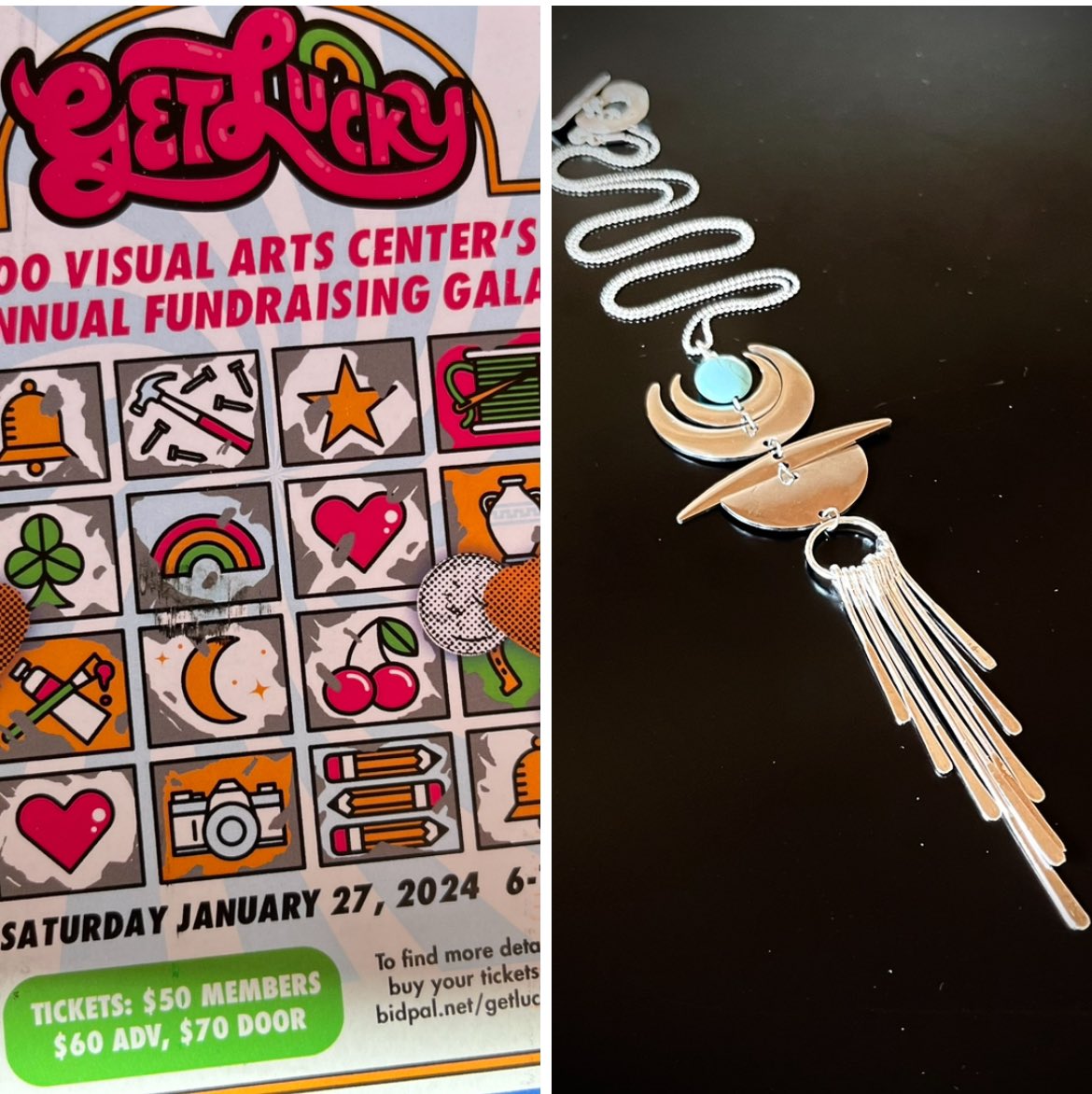 Get Lucky 2024: <a href="/soovac/">Soo VisualArtCenter</a>'s Annual Fundraising Gala is almost here!  Bid early on this gorgeous <a href="/roxjewelrympls/">roxjewelrympls</a> Howlite &amp; Turquoise Pendant Necklace!! Southwest and Art Deco influences - It’s a stand out with style!  Get Ready - Get Lucky!! 

soovac.org