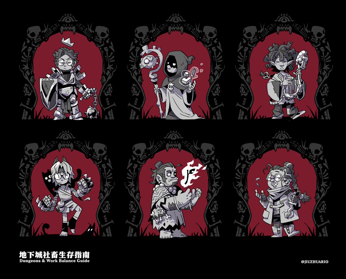 jiuzhuaRio's tweet photo. Made some #DnD style characters of my friends.🗡️🩸 https://t.co/zzEJz4UWeF