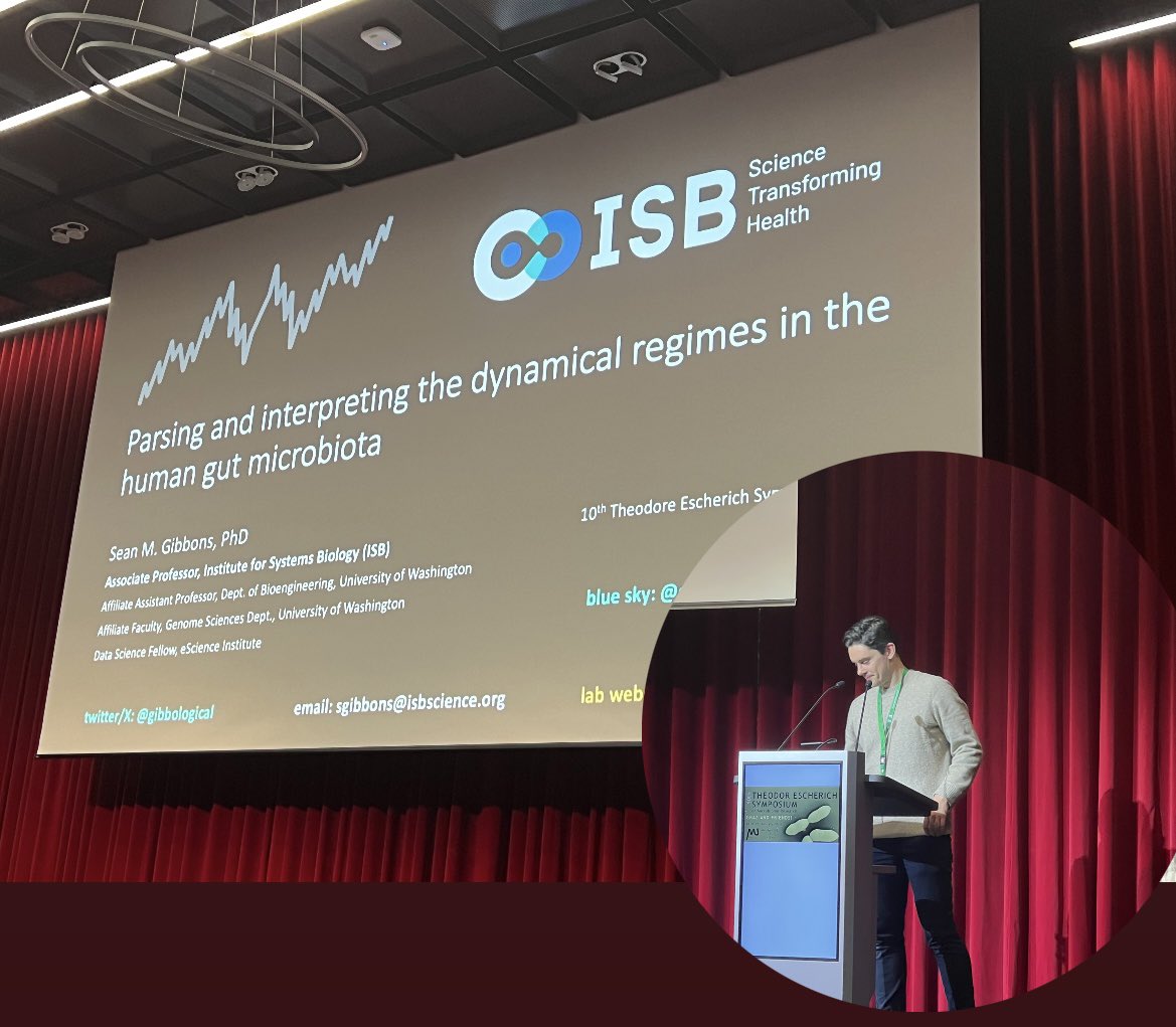 Ending the day with a microbiotic twist, Prof. Sean Gibbons from the University of Washington (@gibbological) takes the stage to unravel the dynamical regimes in the human gut microbiota🔬🧬🧪🔍💫 #Microbiome #TES #Graz #research