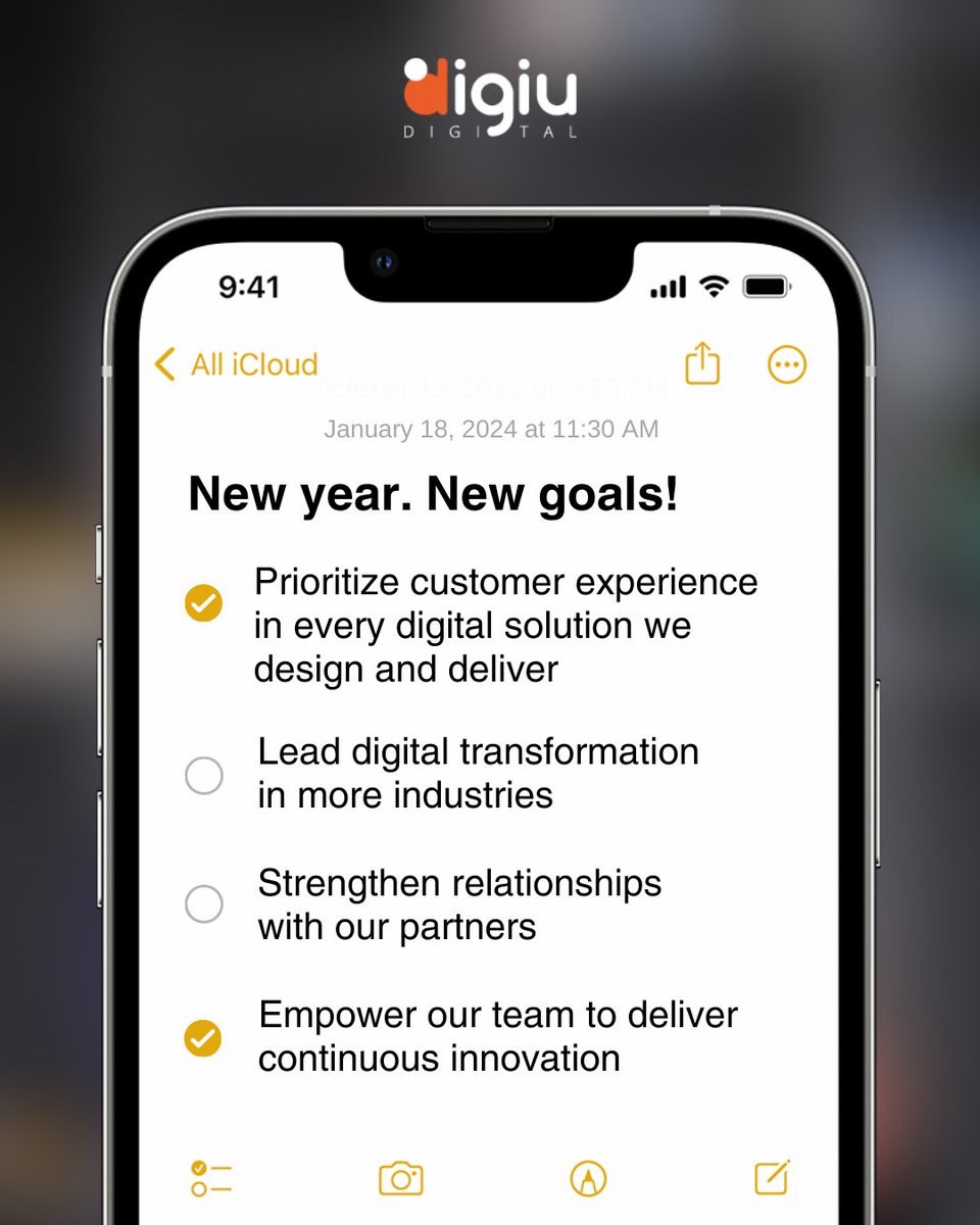 digiudigital's tweet image. Here's to a groundbreaking 2024 with Digiu Digital! 🚀

Let's make every digital interaction count! 💻✨

#GoalsSet #DigitalImpact #StrongerTogether #InnovateWithDigiu