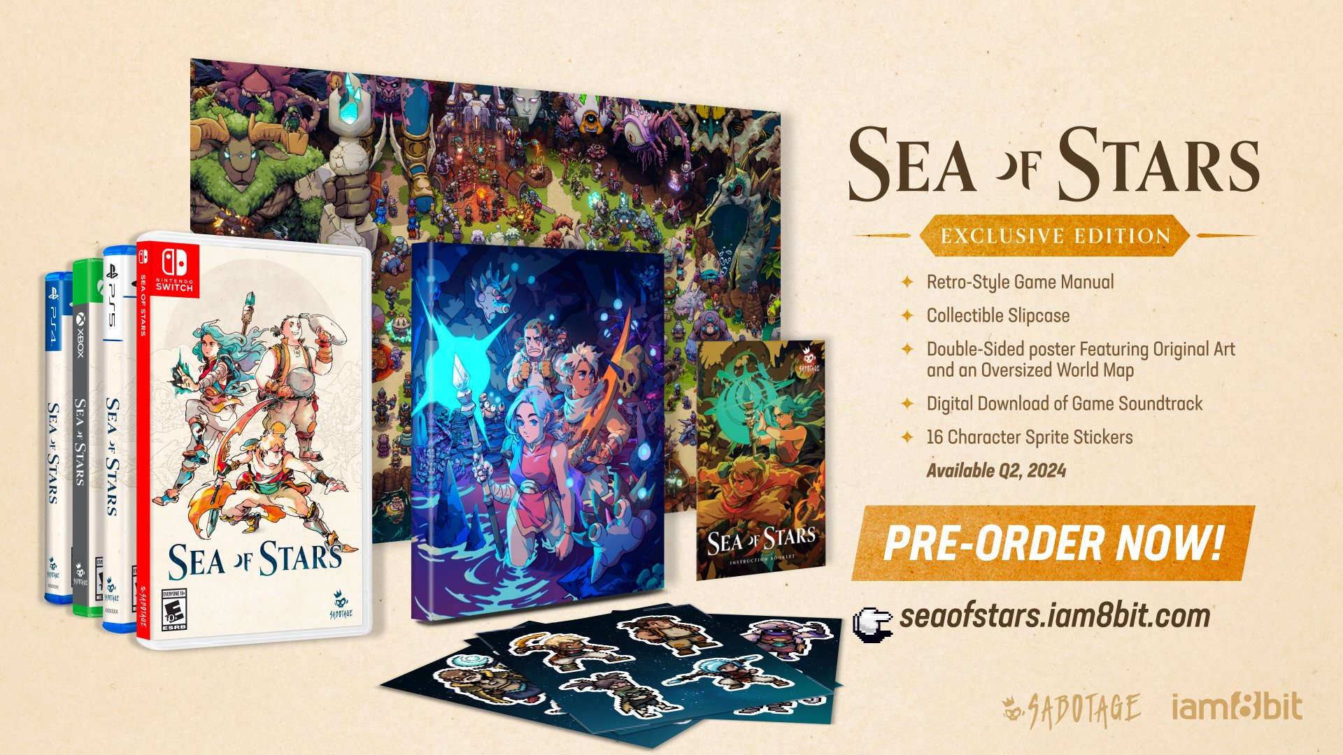 Genki✨ on X: Sea of Stars Japan Physical Switch version releases on  December 7, 2023! Bonuses: 📀2 CD Original Soundtrack ✨2 Sticker Sheets and  Bonus Art cards   / X