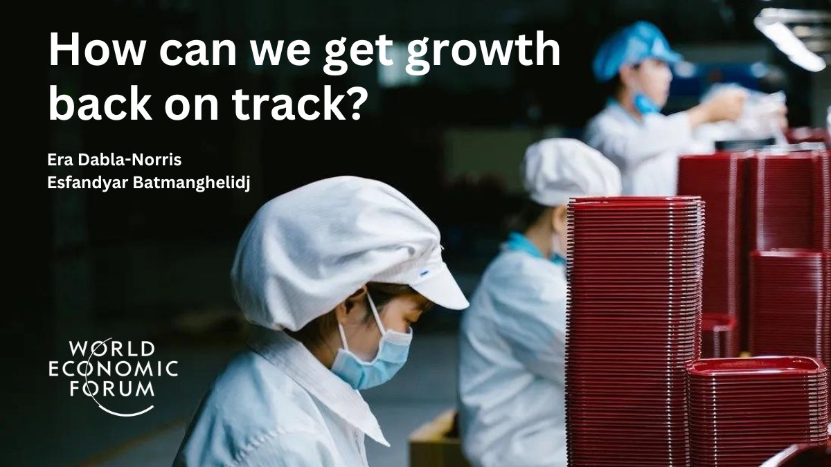 1. Economists are engaged in a big debate on the future of growth. Era Dabla-Norris and I offer our take in this @wef post. We argue that to address the challenges of the time, higher growth rates must be seen as a tool, not a target, for policymakers. weforum.org/agenda/2024/01…