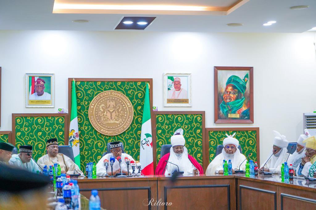 SenBalaMohammed's tweet photo. I reaffirmed my unwavering commitment to working with our esteemed traditional institutions to reconstruct and enhance our beloved state. I also pledged to intensify efforts to restore Bauchi's former glory.

This assurance came as I had the honour of welcoming the Bauchi State Council of Traditional Rulers to the Government House in Bauchi. They visited to congratulate my recent triumph in the Supreme Court.

Leading the delegation was His Royal Highness, the Emir of Bauchi, Alhaji (Dr) Rilwanu Suleiman Adamu. His commendation and the council's pledge to support my administration's policies and initiatives are pivotal for the progress and development of Bauchi State. #GreaterBauchi