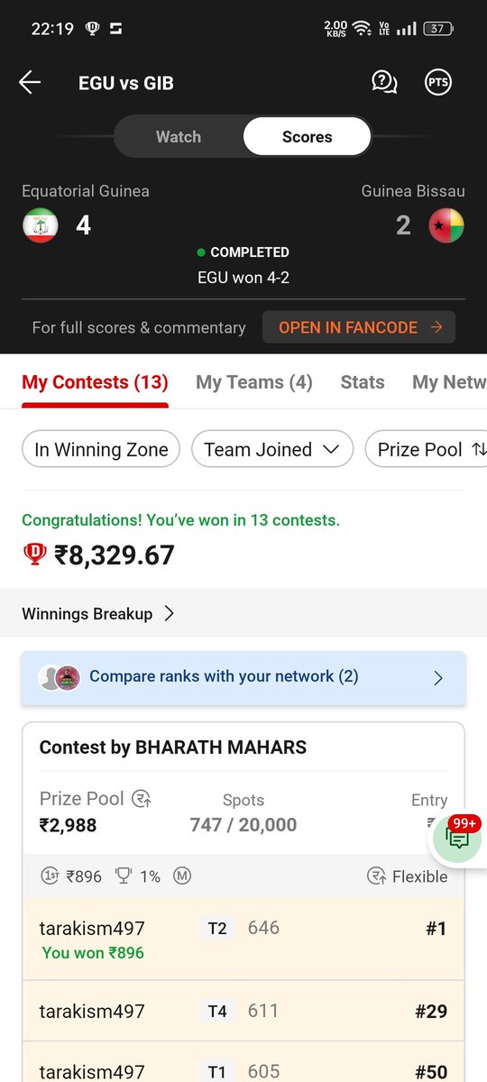 dinesh11mdc's tweet photo. Missed Grand League 🥹

#AFCON2024 #Dream11 https://t.co/6WhsfmGNM1