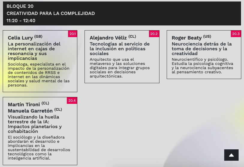 DISENO_UC's tweet photo. [CONGRESO FUTURO] El director de @DISENO_UC Martín Tironi y la académica Manuela Garretón presentarán "Visualizando la huella terrestre de la Inteligencia Artificial: impactos planetarios y cohabitación".
https://t.co/JecXvr1wrE https://t.co/qQgpY0UI46