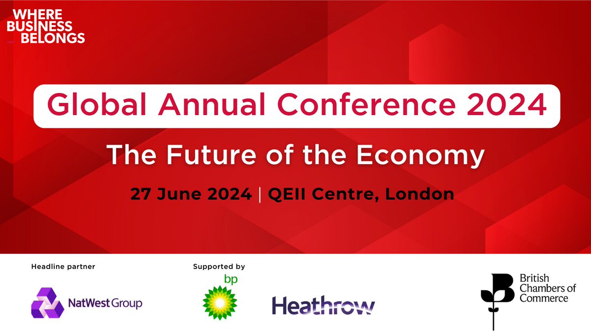 The @BritishChambers’ next Conference will take place at the QEII Centre in central London on Thurs 27 June 2024. The 2024 conference will discuss the key challenges to build a better future for business, the economy, and people in our local communities. wirralchamber.co.uk/event/global-a…