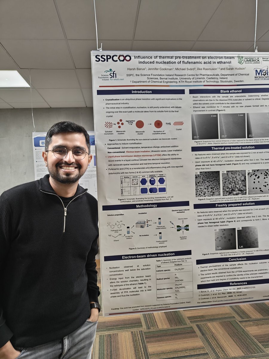 Harsh Barua (@harshbarua6) on Twitter photo Delighted to present our work <a href="/SarahHudsonUL/">Sarah Hudson</a>, <a href="/Nuclear_Wren/">Dr Wren</a>, Ake Rasmuson, Michael Svärd on exploring the impact of thermal pre-treatment on nucleation of APIs under electron beam in liquid phase TEM at <a href="/MicroscopyIrl/">Microscopy Society of Ireland🔬</a> Symposium! <a href="/SSPCentre/">SSPC</a> @BernalNews <a href="/ChemicalSciUL/">Chemical Sciences UL</a> #MSI2024 Delighted to present our work <a href="/SarahHudsonUL/">Sarah Hudson</a>, <a href="/Nuclear_Wren/">Dr Wren</a>, Ake Rasmuson, Michael Svärd on exploring the impact of thermal pre-treatment on nucleation of APIs under electron beam in liquid phase TEM at <a href="/MicroscopyIrl/">Microscopy Society of Ireland🔬</a> Symposium! <a href="/SSPCentre/">SSPC</a> @BernalNews <a href="/ChemicalSciUL/">Chemical Sciences UL</a> #MSI2024