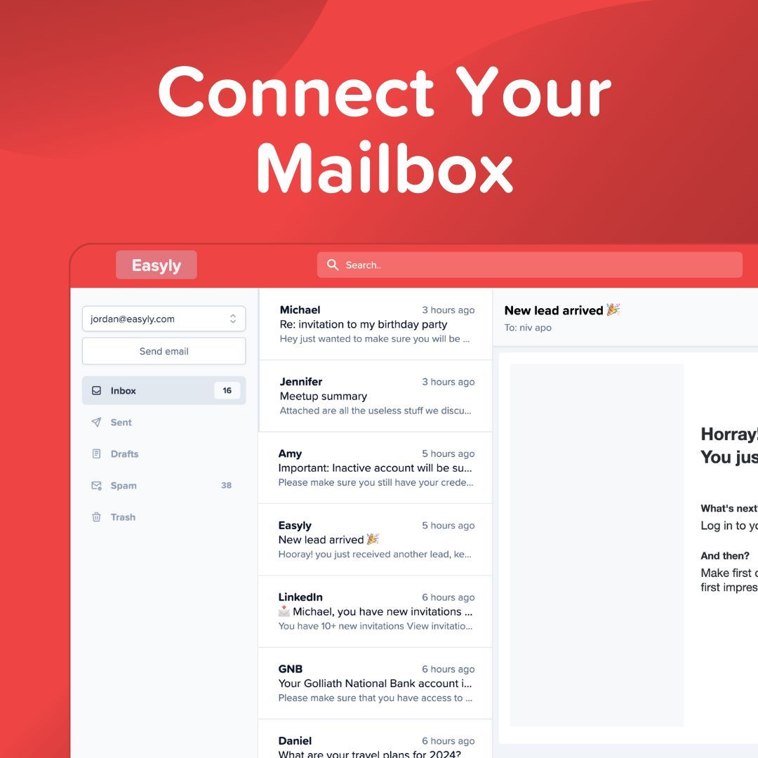 Easylyio's tweet image. Big news, friends! 🎉 We&apos;ve just rolled out the Easyly Mailbox. Now, you can manage all your emails directly within Easyly. It&apos;s email management, but easier. Give it a try and tell us what you think! #EasyEmail #EasylyLife #InboxGoals