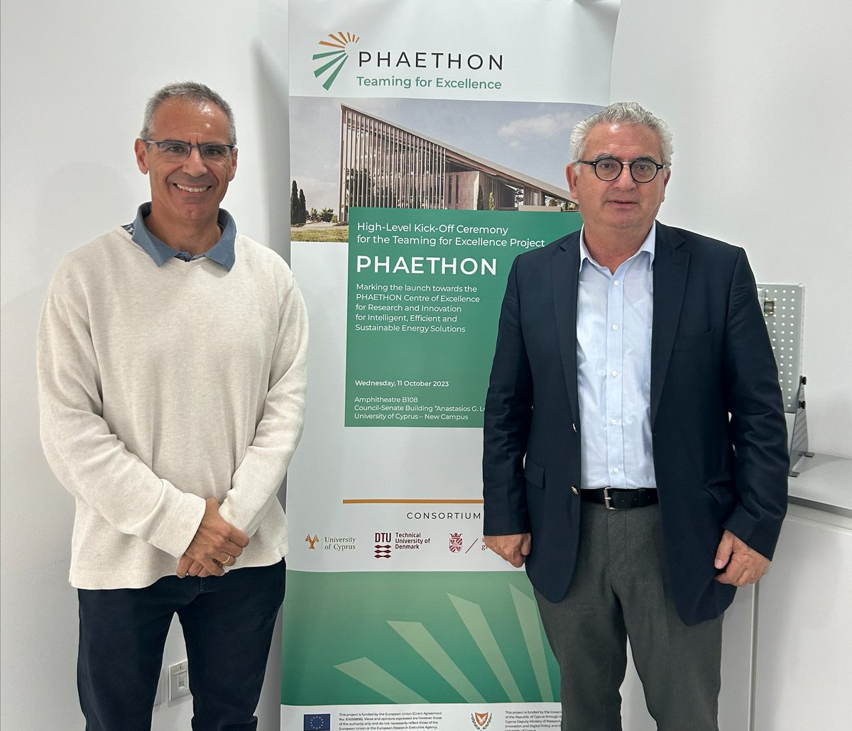 <a href="/KHadjiyianni/">MP Kyriakos Hadjiyiannis 🇨🇾</a> (DISY) met with Prof. <a href="/GeorghiouGE/">George E. Georghiou</a> onsite to discuss the <a href="/PHAETHONCoE/">PHAETHON Centre of Excellence</a> activities underway. We look forward to expanding our excellent collaboration with the House Standing Committee on Energy, Trade, Industry and Tourism, of which Dr Hadjiyianni is the Chairperson.