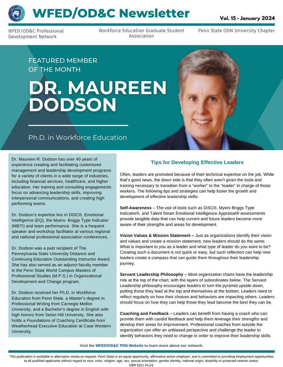 psuwfedodc's tweet image. Exciting news! Our latest newsletter is out, featuring tips on developing effective leaders from Dr. Maurice Dodson, a free webinar on Dialogic Organization Development and the Generative Change Model, and more! #webinar #newsletter #pennstate

canva.com/design/DAF6Kgo…