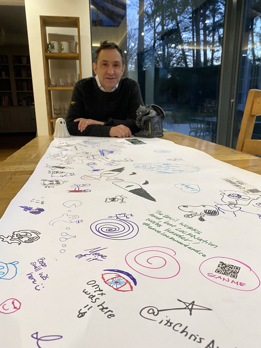 GeorginaStroud1's tweet image. Do you like our new Thinking Cloth? It’s a perfect fit! Thank you to Cassie, Anna and Risa for sending us such special mementos of LACC. 
#lockwoodandco 
@JonathanAStroud 
@cassiesnowberry