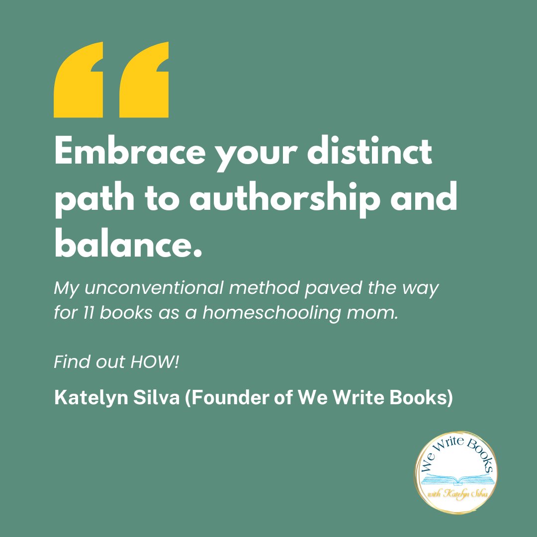 wewritebooks's tweet image. Embrace your unique author journey! 📚 My unconventional method paved the way for 11 books as a homeschooling mom. 🚀💖 #WriteYourWay #AuthorUniqueness