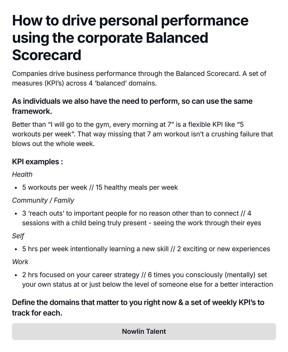 How to drive personal performance using the corporate Balanced Scorecard
