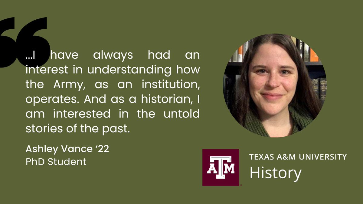 1/6 Our first feature of history students hired by the @USArmyCMH is Ashley Vance '22! She focuses on 20th century U.S. Army history. Read her interview to learn about her passion for history & work with the CMH! bit.ly/4aT9dCO
