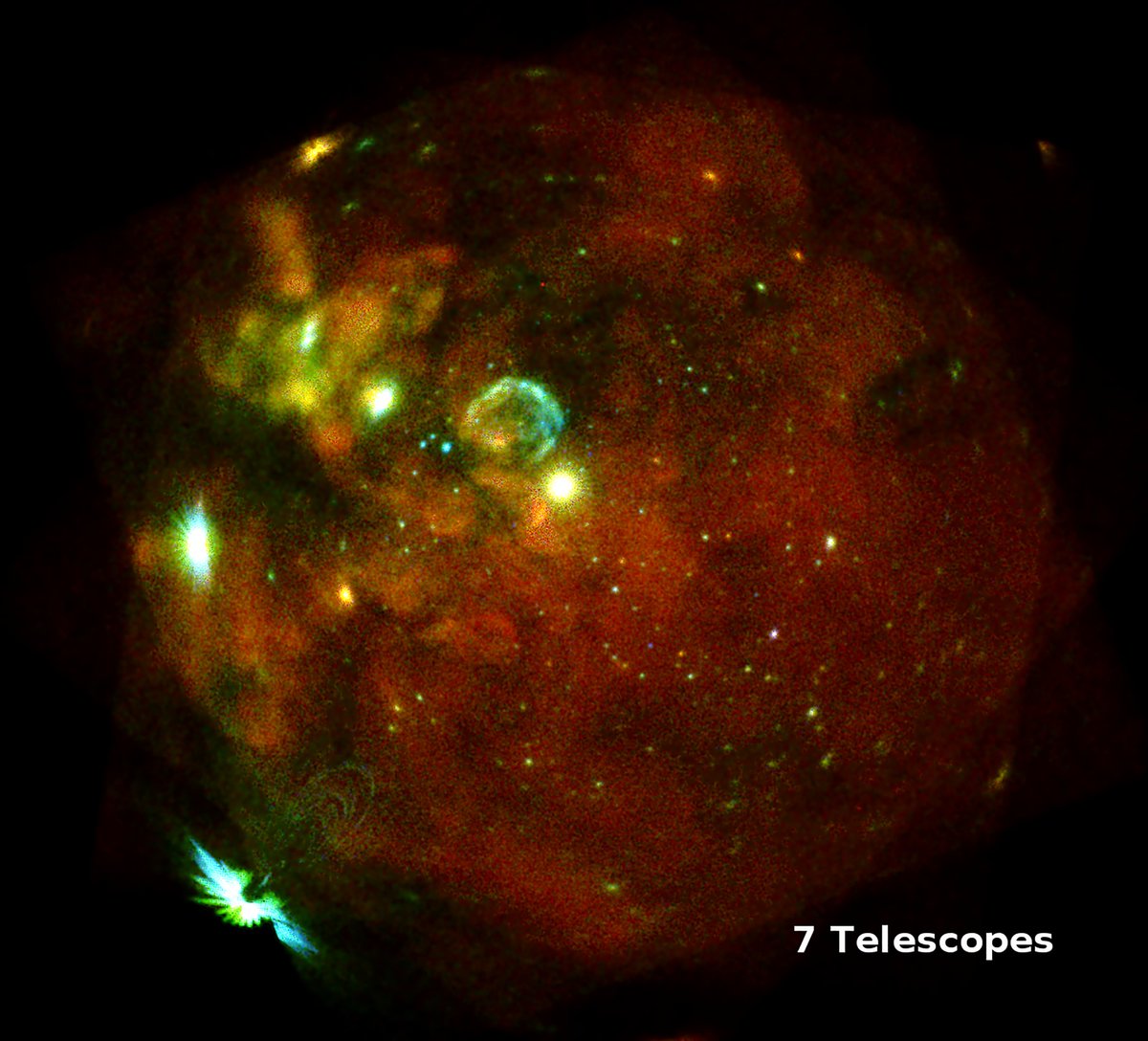 MPE_Garching's tweet photo. Only 1⃣3⃣ Days until #eROSITAdr1, the first data release of @eROSITA_SRG #xray #spacetelescope with dozens of stunning publications! 
Today we look back to October 2019 when first-light X-ray images of the #eROSITA telescope were presented to the public.
https://t.co/0KicR4tvDm https://t.co/u2DfZms34s