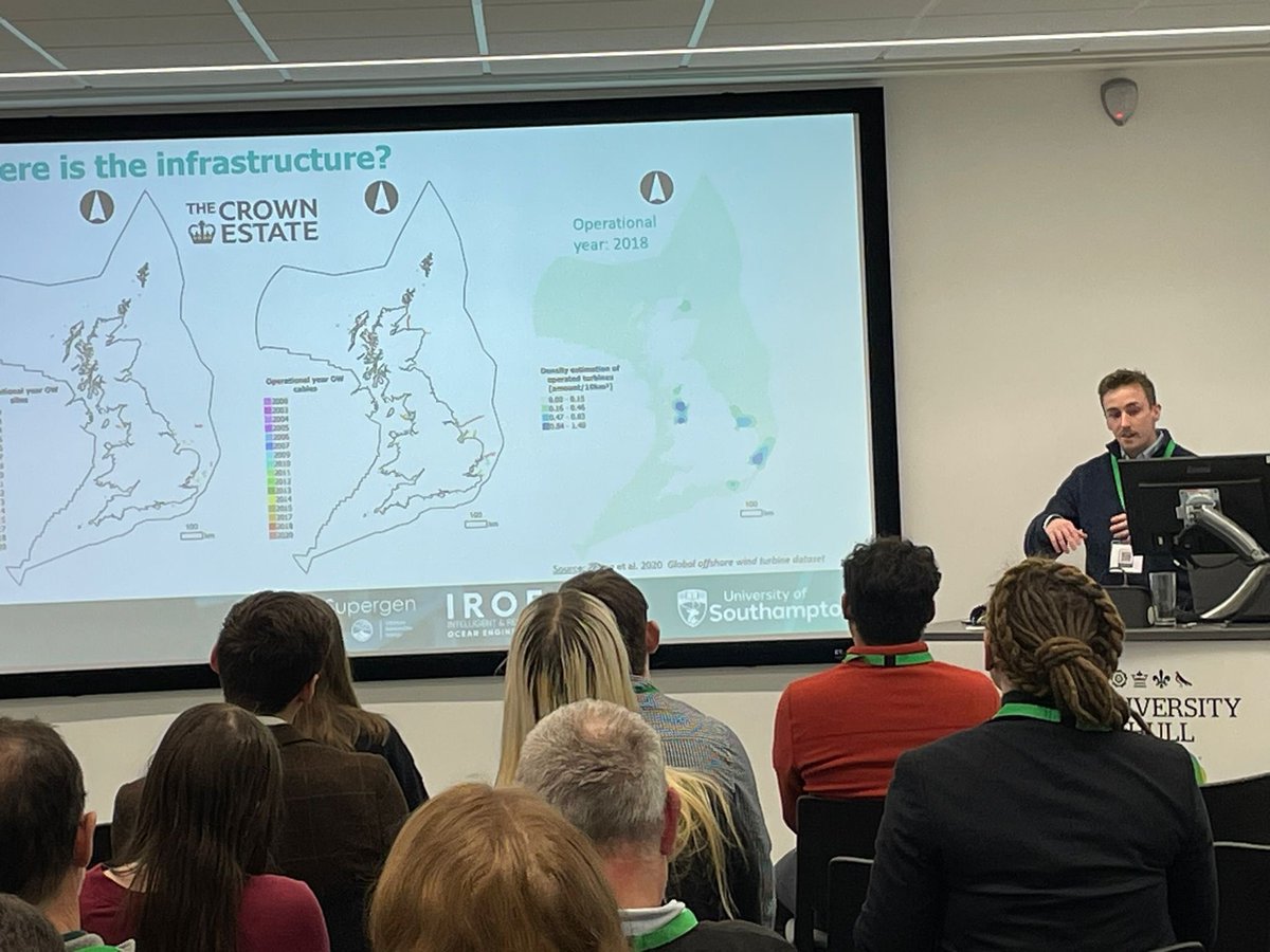 Thoroughly enjoyed presenting at the @aurainnovation conference @UniOfHull @hullbams about the cumulative effects of offshore wind on the seafloor 🪱 🐚 🐟 . It was great to meet other members of @ECOWind_UK, BOWIE and represent @OES_MBERG at the @unisouthampton @NOCnews