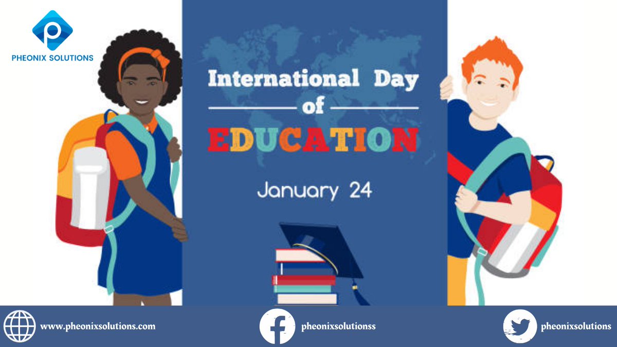 pheonixsolution's tweet image. Celebrating International Day of Education on January 24th! Let's empower minds, inspire dreams, and build a brighter future through the power of education.
#EducationForAll #GlobalLearning #FutureLeaders #EducationMatters #pheonixsolutions