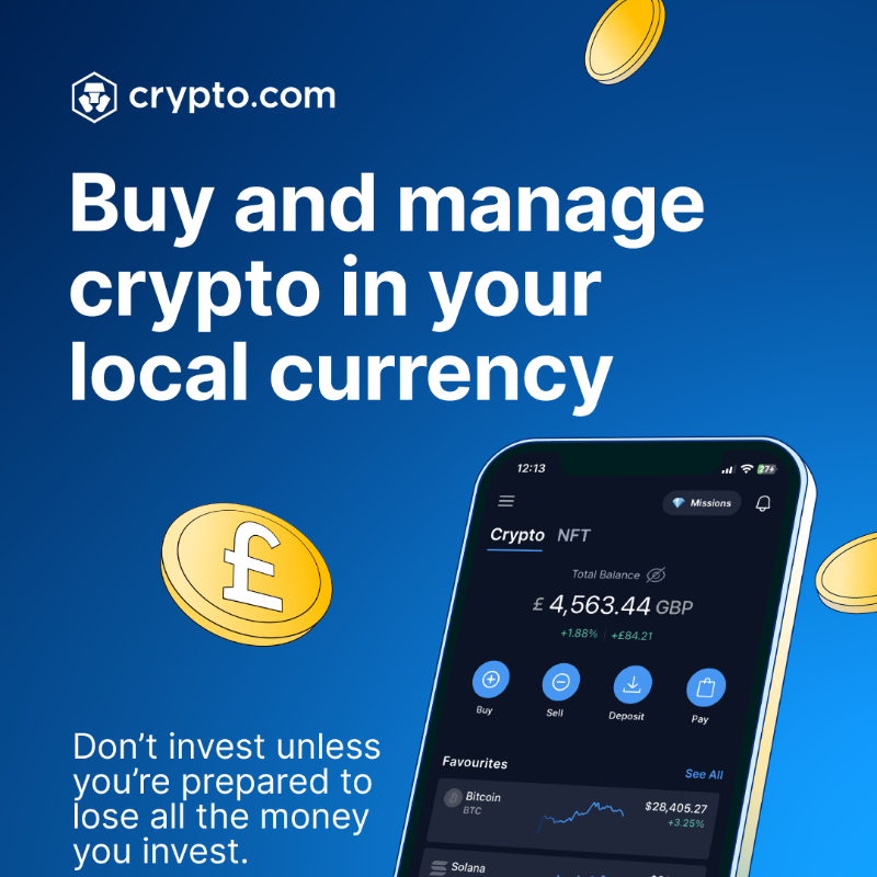 cryptocom's tweet photo. Did you know the Crypto․com App boasts full GBP integration? 💷

🏦 Simple GBP transfers to/from your bank account via FPS
🤝 Buy 250+ coins without transaction fees using GBP

Install the App now!