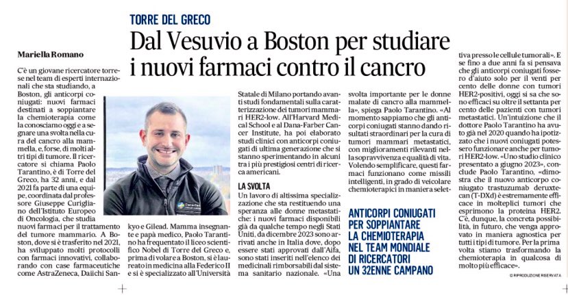 Frutto di 40 anni di ricerca clinica, gli anticorpi coniugati stanno consentendo di curare meglio il cancro rispetto alla chemio tradizionale. Una rivoluzione terapeutica nell’oncologia mammaria, ma anche in molti altri tipi di tumori. Grazie al <a href="/mattinodinapoli/">Il Mattino</a> per l’intervista.