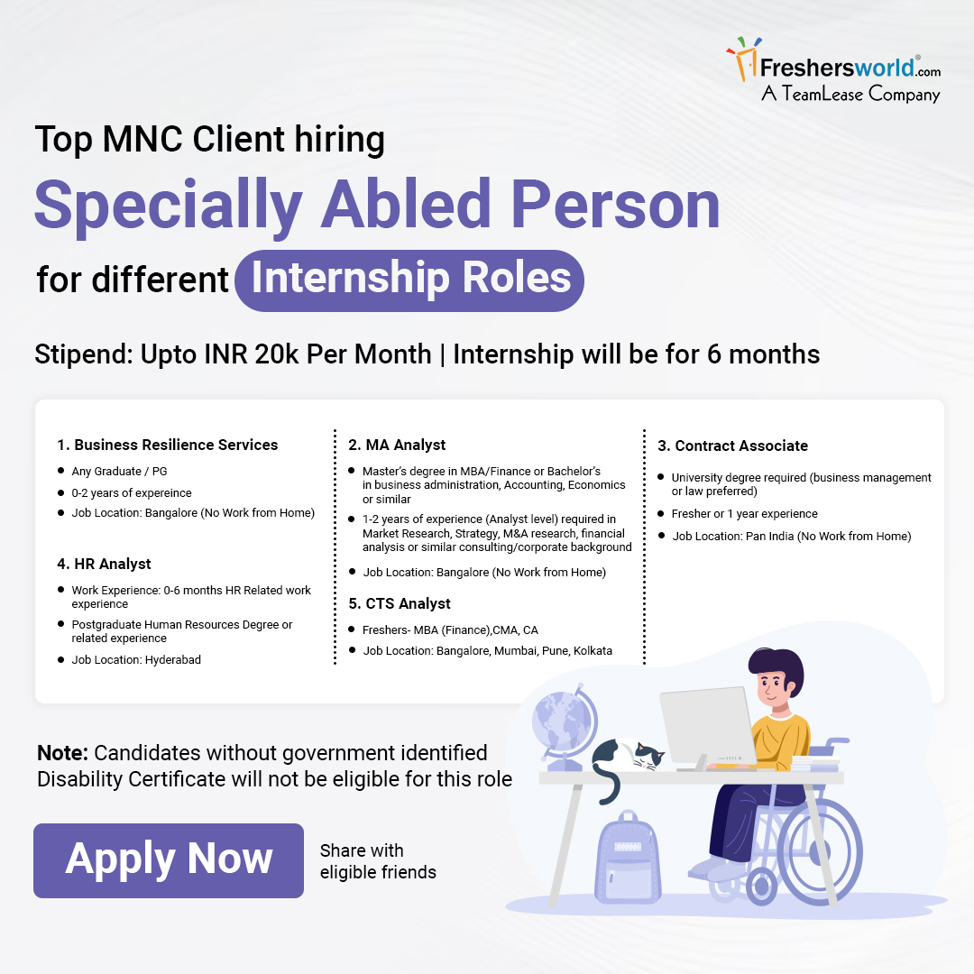 Top MNC Client hiring Specially Abled Person for different Internship Roles
Stipend: Upto 20k Per Month | Internship will be for 6 months
Application Link: forms.gle/zqp6VzYmodHbLy…

#mnchiring #mncjobs #freshersworld #internshipopportunity #internship2024 #internshipalert