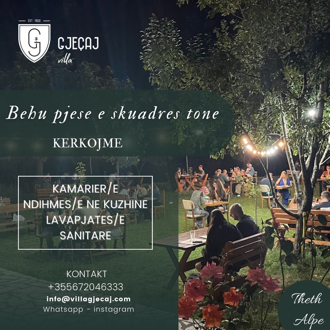 GjecajAL's tweet photo. 🍽️ A jeni të apasionuar pas shërbimit me cilësi dhe krijimit të një përvoje të paharrueshme ? Ky është momenti juaj

👥 Pozicioni i punës:

• Kamarier/e 
 • Ndihmës/e në Kuzhinë
 • Lavapjates/e
 • Sanitare (dy persona) https://t.co/CWn2mlZM0k