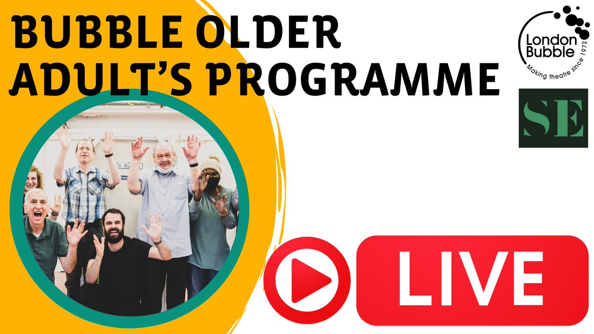 #BubbleLIVE Please tune into today's @SE_Londoner_ live broadcast to see a feature of our Older Adult's programme. The broadcast starts at 1 pm, but to catch our feature, feel free to join at around 1.40pm. #Bubble4OlderAdults Click here to tune in: youtube.com/live/g3JklyUOG…