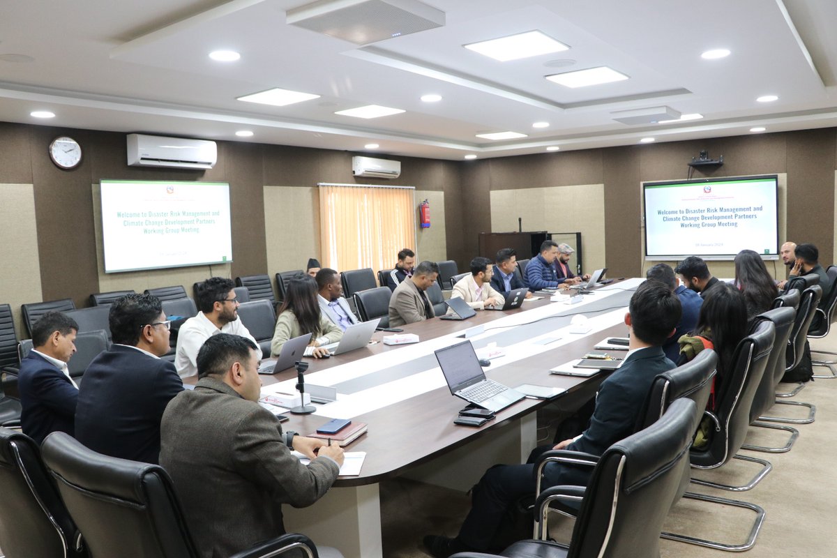 Disaster Risk Management and Climate Change Development Partners Working Group meeting at NDRRMA to discuss potential areas of coordination and cooperation on reconstruction and recovery for Jajarkot earthquake.@EUinNepal @WorldBankNepal @ADB_HQ @UKinNepal #JICA #SDC @UNDPNepal