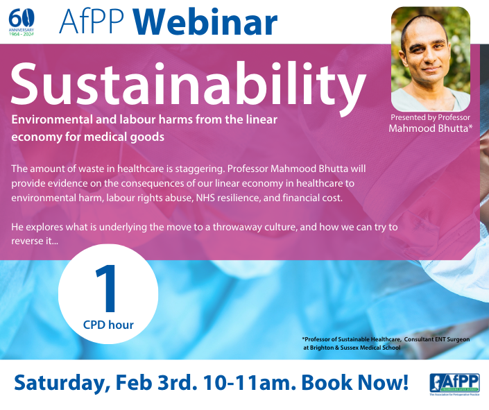 Want the inside scoop on the carbon footprint of the NHS?! Professor Mahmood Bhutta has all the info... Sign up to our Sustainability webinar! ⬇️ Follow this link ow.ly/tE8s50Qs2Si 🔹£5 for members 🔹£10 for non-members 🔹Student members go free! (discount code required)