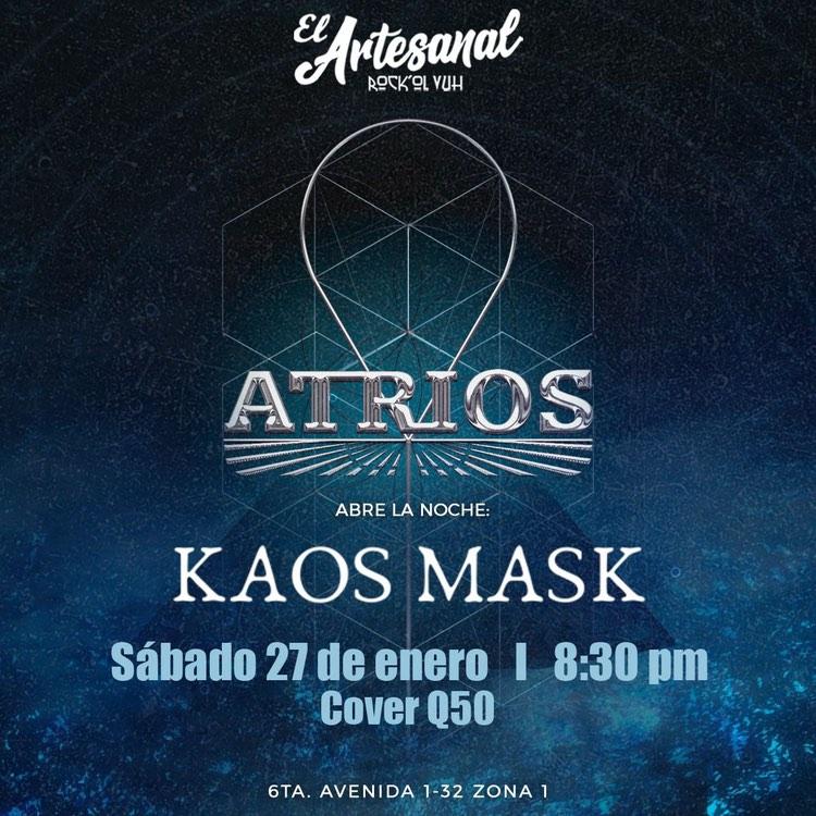 show confirmados para enero:

📍 Aphylon, 18 Aniversario de la banda

📍Almas Perdidas, 3er. Aniversario, festival de  metal, teniendo cabeza de cartel a la mítica banda Noctis Invocat 

📍Trofeos y Logros, presentación de su primer material discográfico

📍Atrios y Kaos Mask