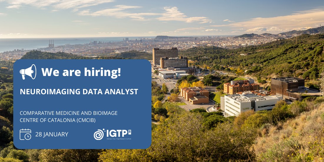 📢 The Centre for Comparative Medicine and Bioimage of Catalonia #CMCiB is looking to incorporate a Neuroimaging Data Analyst

⏳ Deadline: 28 January 
🟦 Apply now: germanstrias.org/en/job-offers/…

#JobOffer #Hiring