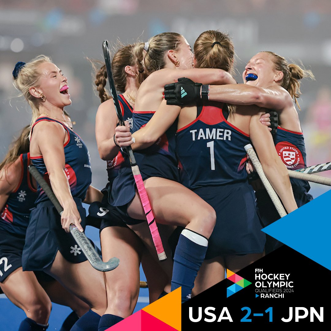 International Hockey Federation (@fih_hockey) on Twitter photo ๐๐๐ ๐๐ซ๐ ๐ญ๐ก๐ซ๐จ๐ฎ๐ ๐ก ๐ญ๐จ ๐ญ๐ก๐ ๐๐ฅ๐ฒ๐ฆ๐ฉ๐ข๐ ๐๐๐ฆ๐๐ฌ ๐๐๐ซ๐ข๐ฌ ๐๐๐๐!
USA mount an incredible 4th quarter comeback to defeat Japan in the first semi-final of the FIH Hockey Olympic Qualifiers in Ranchi and progress to the finals and confirm their spot at ๐๐๐ ๐๐ซ๐ ๐ญ๐ก๐ซ๐จ๐ฎ๐ ๐ก ๐ญ๐จ ๐ญ๐ก๐ ๐๐ฅ๐ฒ๐ฆ๐ฉ๐ข๐ ๐๐๐ฆ๐๐ฌ ๐๐๐ซ๐ข๐ฌ ๐๐๐๐!
USA mount an incredible 4th quarter comeback to defeat Japan in the first semi-final of the FIH Hockey Olympic Qualifiers in Ranchi and progress to the finals and confirm their spot at