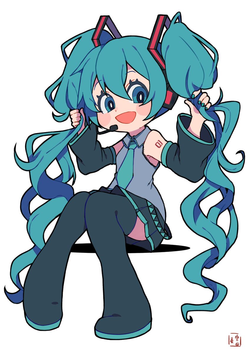初音ミク「ミクちゃん! #初音ミク」|宮田奏のイラスト