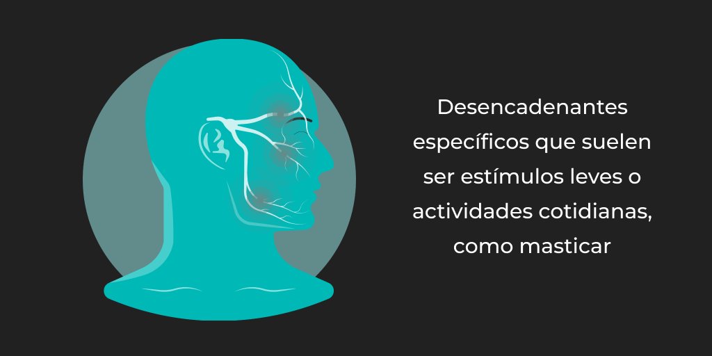 CEN_NEURO's tweet image. 🧠 La #neuralgiadeltrigémino es una afección caracterizada por episodios intensos y súbitos de dolor facial extremadamente agudo y punzante. Estos episodios pueden ser desencadenados por estímulos leves, como tocar el rostro, hablar, comer o cepillarse los dientes.