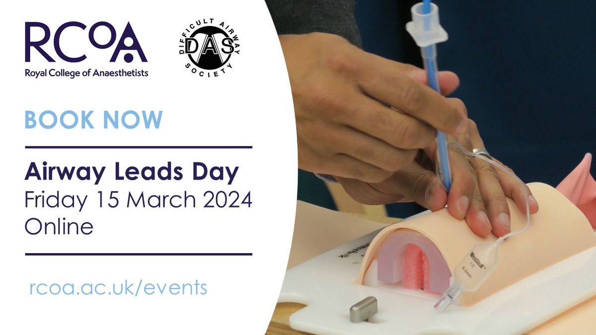 📣 Calling all Airway Leads Join your peers on 15 March for the Airway Leads Day with @dasairway. Share best practice and address key topics in airway management. Submit an example of best practice by 22 January. ow.ly/glEb50Qs4CY