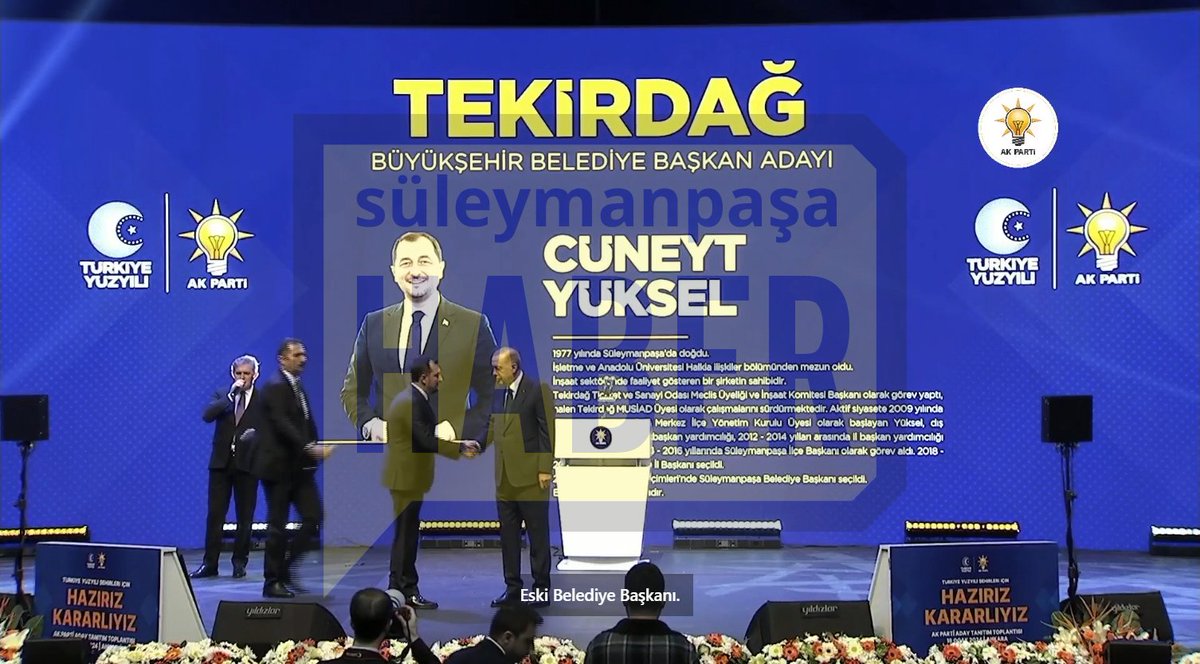 Ak Parti Tekirdağ Büyükşehir Belediye Başkan Adayı Cüneyt Yüksel oldu. <a href="/tekirdagakparti/">AK Parti Tekirdağ İl Başkanlığı</a> <a href="/CuneyttYuksell/">Cüneyt Yüksel</a> <a href="/mestanozcan/">Mestan Özcan</a> <a href="/av_aligumus/">ALİ GÜMÜŞ</a>