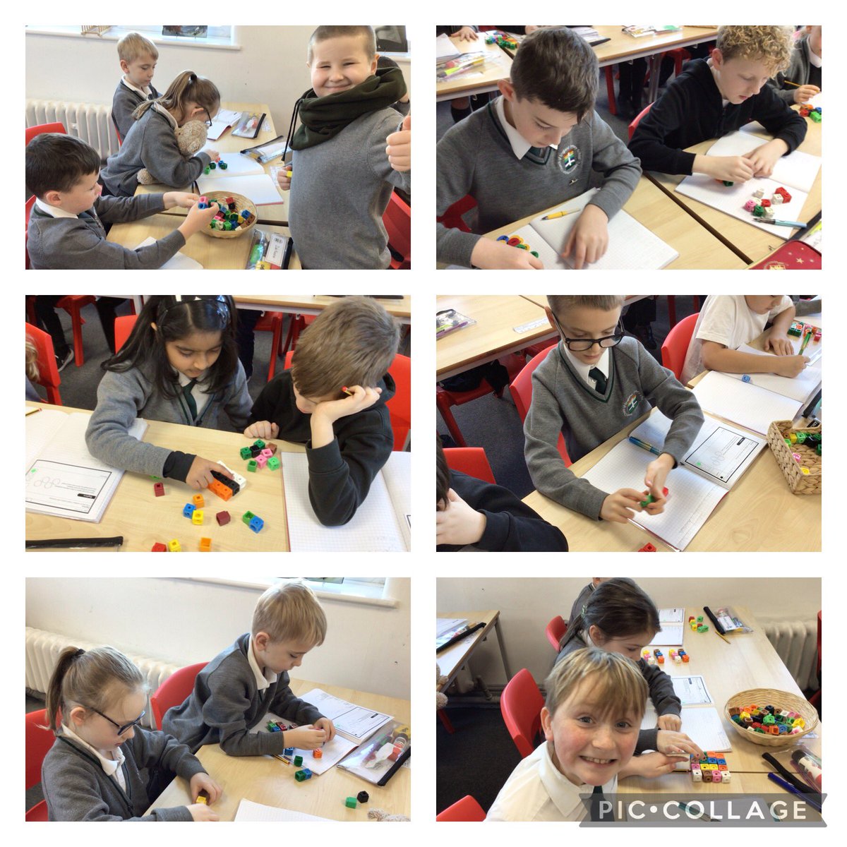 In our maths lesson today we used cubes to help us explore the concept of multiplying three numbers. Everyone worked hard and developed their understanding! Well done year 4, keep it up! @parishschool1 #parishmaths #thinklikeamathematician