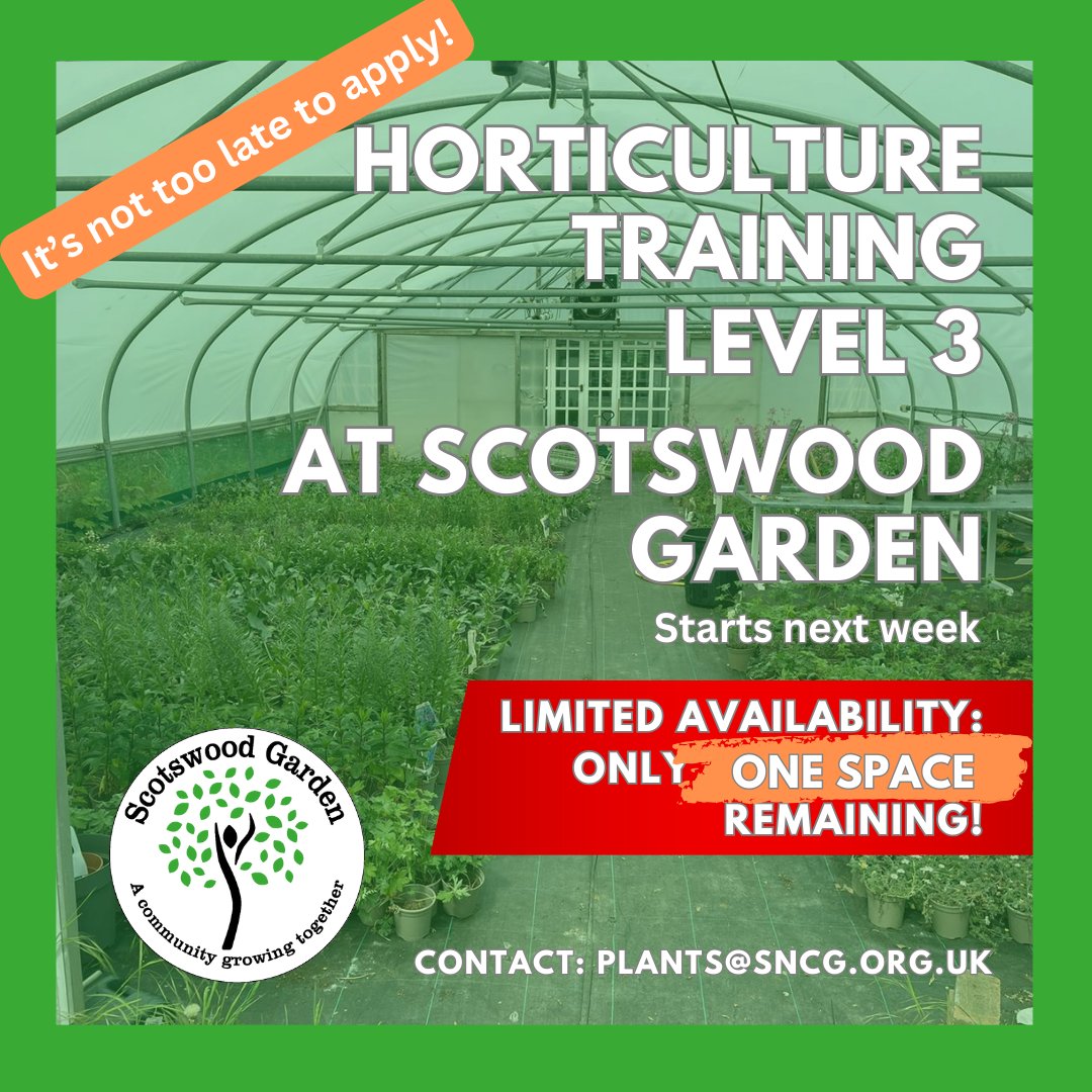 There's now only ONE SPACE left on this fantastic course run by our own lovely staff. It starts on Monday but it's NOT TOO LATE to apply. Please email plants@sncg.org.uk to enquire.
See our post from earlier this week for more info.

#plants #training #course #learning #gardening